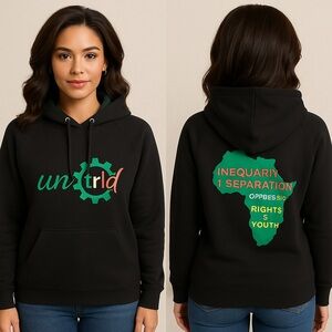 Y2K Unisex “Untrld”Graphic Hoodie Front & Back Print Size 2XL Streetwear NWOT